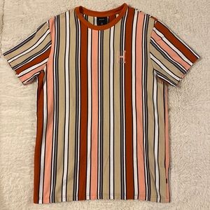 Mens Striped HUF Short Sleeve T-Shirt